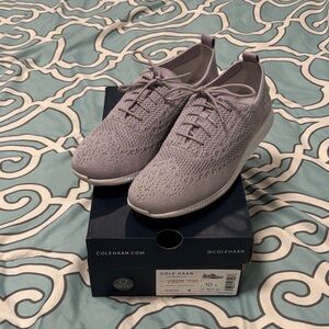 Cole Haan Zerogrand Light Gray/silver Knit Sneakers